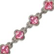 Sterling Silver 8''  Pink CZ Bracelet