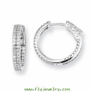 Sterling Silver .8 inch diameter CZ Hoop Earrings