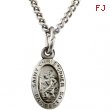 Sterling Silver 8.75 X 5.75 Oval St. Christopher Pend Medl