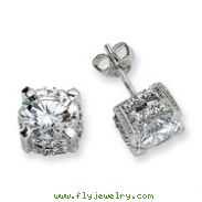 Sterling Silver 8mm CZ Stud Earrings