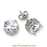 Sterling Silver 8mm CZ Stud Earrings