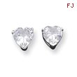 Sterling Silver 8mm Heart CZ Stud Earrings