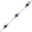 Sterling Silver 9'' Polished Lavender Jade Anklet