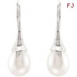 Sterling Silver 9.5-10mm Pair Freshwater Cultured Pearl Earrings