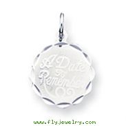 Sterling Silver A Date To Remember Disc Charm