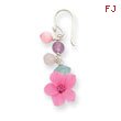 Sterling Silver Agate, Blue Topaz, Rose & Cherry Quartz Flower Earrings