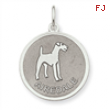 Sterling Silver Airedale Disc Charm