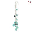 Sterling Silver Amazonite, Blue Crystal, Freshwater Cultured Pearl Earrings