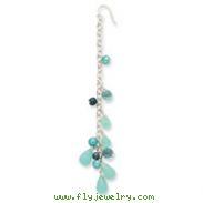 Sterling Silver Amazonite, Blue Crystal, Freshwater Cultured Pearl Earrings