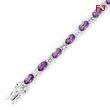 Sterling Silver Amethyst & CZ Bracelet