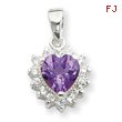 Sterling Silver Amethyst & CZ Pendant