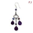 Sterling Silver Amethyst & Freshwater Cultured Peacock Pearl Earrings