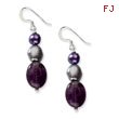 Sterling Silver Amethyst & Purple/Grey Freshwater Cultured Pearl Earrings