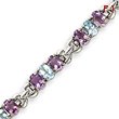 Sterling Silver Amethyst And Blue Topaz Bracelet