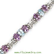 Sterling Silver Amethyst And Blue Topaz Bracelet