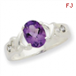 Sterling Silver Amethyst and CZ Ring