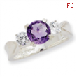 Sterling Silver Amethyst and CZ Ring