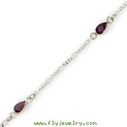 Sterling Silver Amethyst Anklet