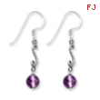 Sterling Silver Amethyst Antiqued Dangle Earrings