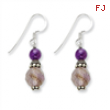 Sterling Silver Amethyst Antiqued Earrings