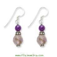 Sterling Silver Amethyst Antiqued Earrings