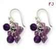 Sterling Silver Amethyst Bead/Lavender Crystal & Quartz Earrings