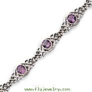 Sterling Silver Amethyst Bracelet