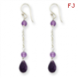 Sterling Silver Amethyst Dangle Earrings