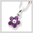 Sterling Silver Amethyst Flower Pendant w/ 16 Chain