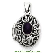 Sterling Silver Amethyst Locket