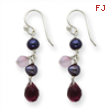 Sterling Silver Amethyst/Lavender Agate/Gray Cultured Pearl Earring