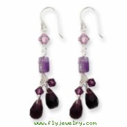 Sterling Silver Amethyst/Lavender Quartz/Crystal Combination Earrings