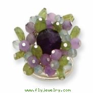 Sterling Silver Amethyst/Lavender Quartz/Peridot/Blue Topaz Ring