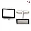 Sterling Silver and Black Enamel Cuff Links