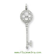 Sterling Silver and CZ Key Pendant