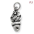 Sterling Silver Antique Flower In A Pot Charm