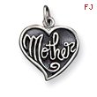 Sterling Silver Antique Mother Heart Charm