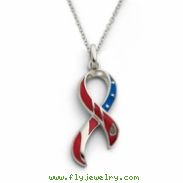Sterling Silver Antiqued & Enameled Remembered Always 18in Necklace
