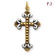 Sterling Silver Antiqued 18K Gold Plated Cross Pendant