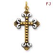 Sterling Silver Antiqued 18K Gold Plated Cross Pendant