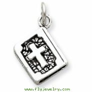 Sterling Silver Antiqued 3-D Bible Charm