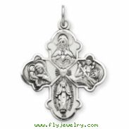 Sterling Silver Antiqued 4-way Medal