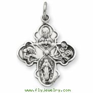 Sterling Silver Antiqued 4-way Medal