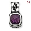 Sterling Silver Antiqued Amethyst Pendant