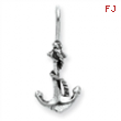 Sterling Silver Antiqued Anchor and Rope Pendant