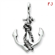 Sterling Silver Antiqued Anchor and Rope Pendant