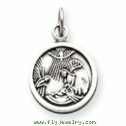 Sterling Silver Antiqued Baptism Medal