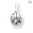 Sterling Silver Antiqued Basketball Charm