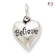 Sterling Silver Antiqued Believe Pendant