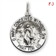 Sterling Silver Antiqued Blessed Mother Medal